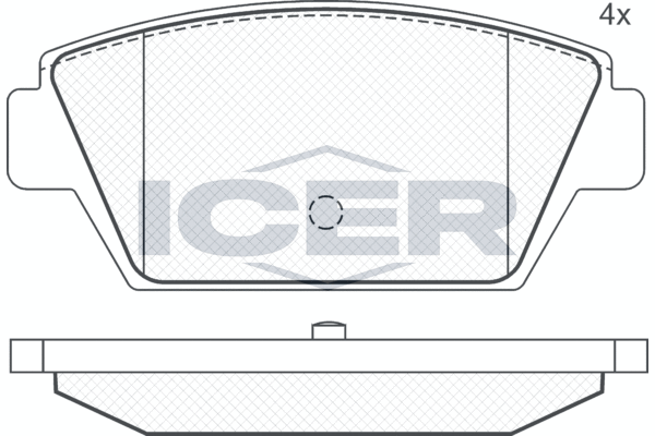 Zestaw klocków hamulcowych, hamulce tarczowe ICER 180540