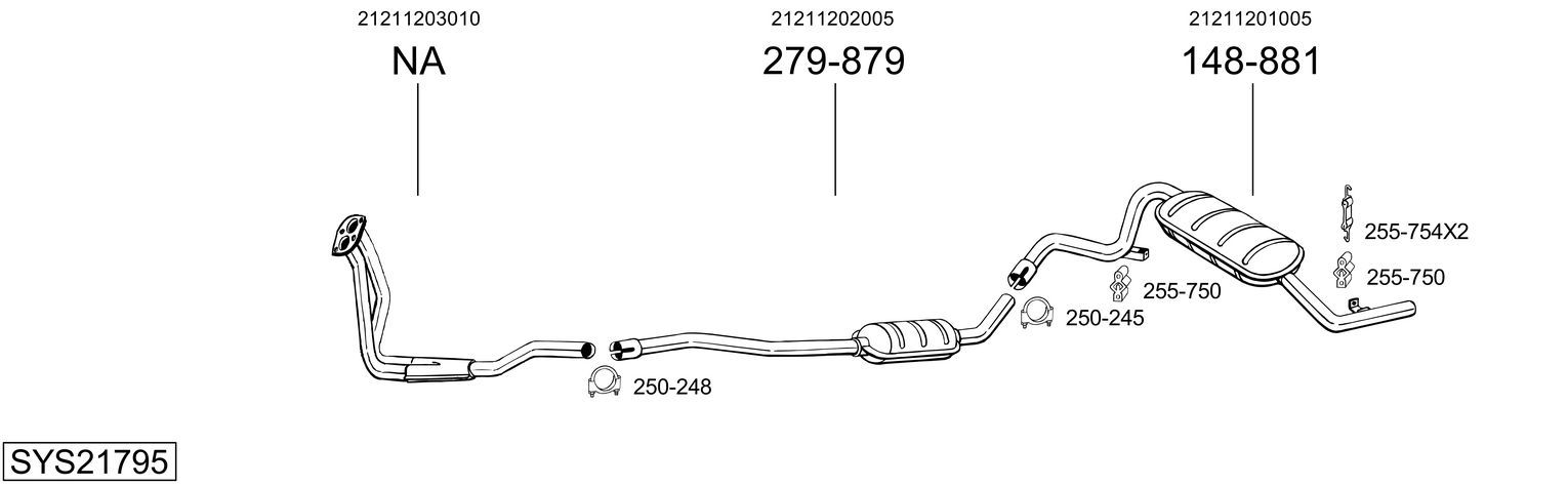 Układ wydechowy BOSAL SYS21795