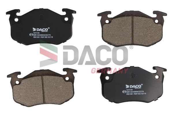 Zestaw klocków hamulcowych, hamulce tarczowe DACO GERMANY 323728