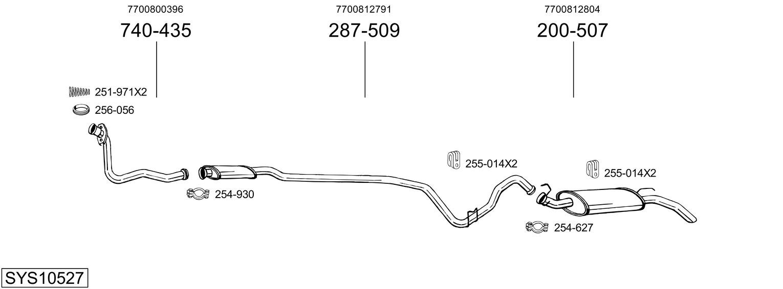 Układ wydechowy BOSAL SYS10527