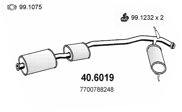 Tłumik środkowy ASSO 40.6019