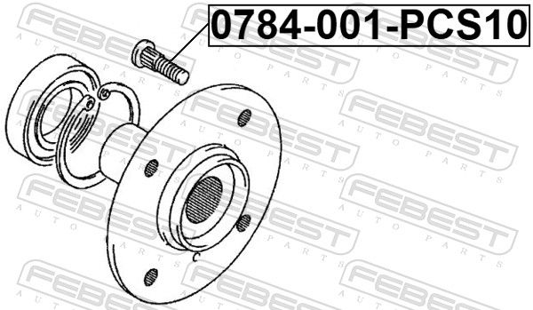 Levně Šroub kola FEBEST 0784-001-PCS10