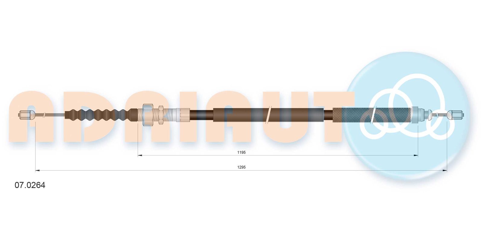 Cablu, frana de parcare ADRIAUTO 07.0264