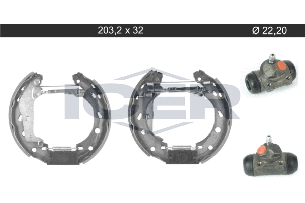 Zestaw szczęk hamulcowych ICER 79KT0112 C
