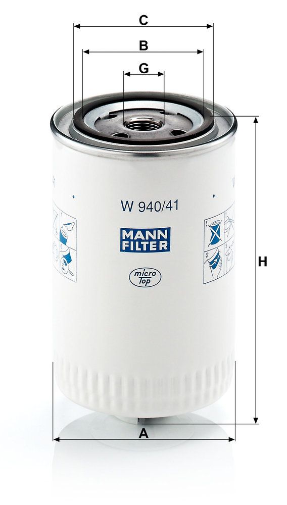 Levně Filtr, pracovní hydraulika MANN-FILTER W 940/41
