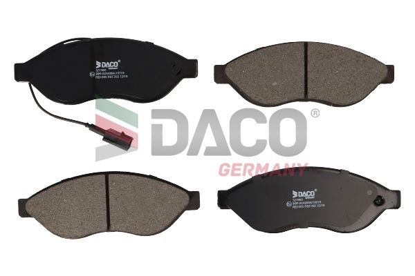 Zestaw klocków hamulcowych, hamulce tarczowe DACO GERMANY 321960