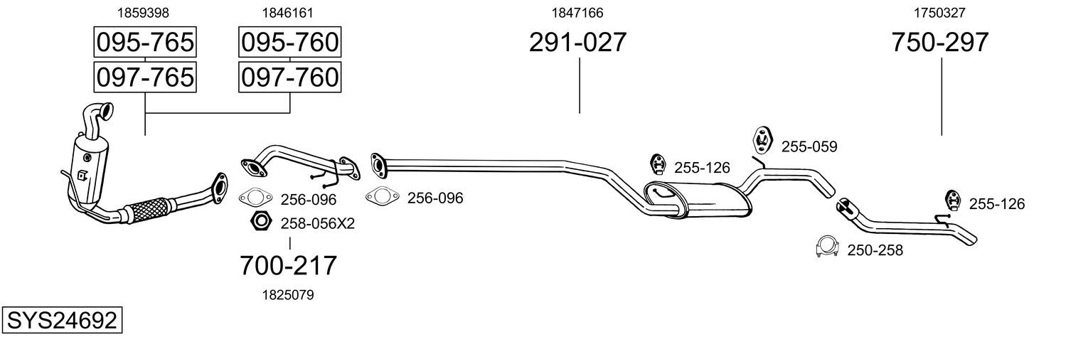 Układ wydechowy BOSAL SYS24692