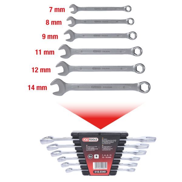 Set chei, legaturi conducte de frana KS TOOLS 518.0340