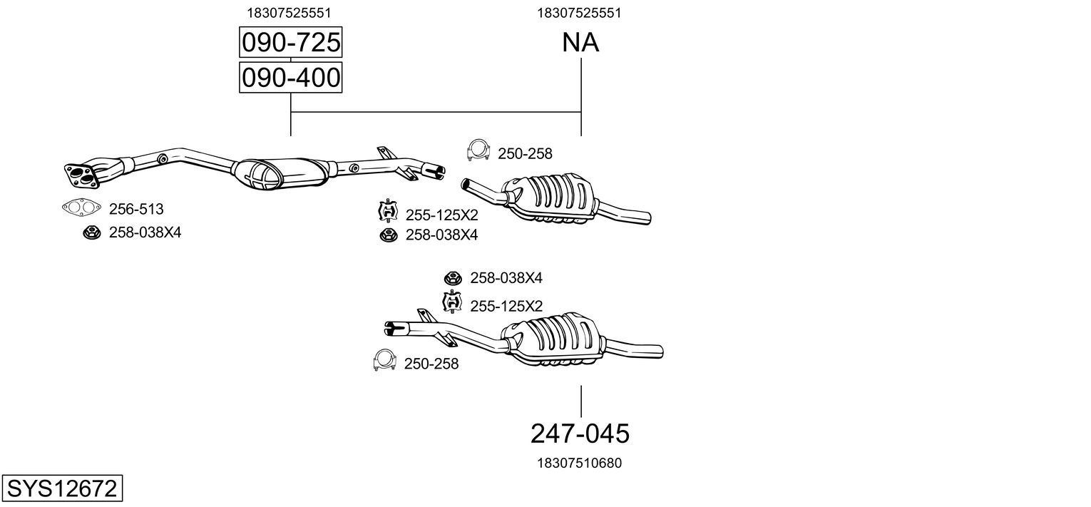 Układ wydechowy BOSAL SYS12672