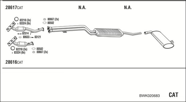 Układ wydechowy WALKER BWK020683