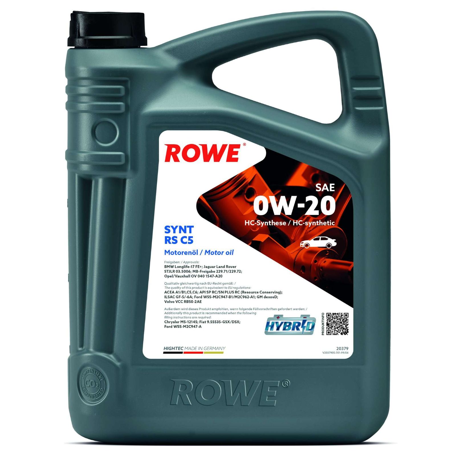 ulei de motor ROWE HIGHTEC SYNT RS C5 SAE 0W-20 20379-0050-99