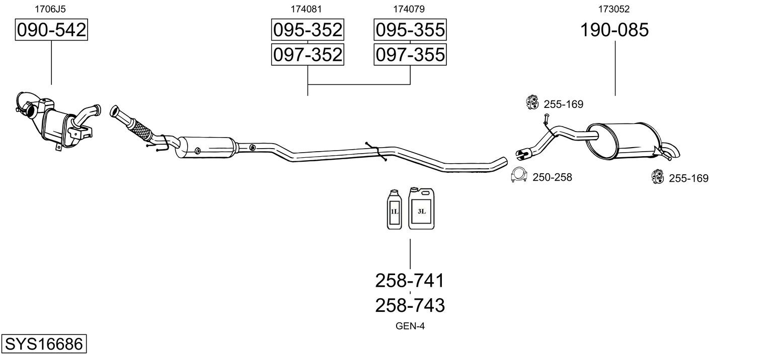 Układ wydechowy BOSAL SYS16686