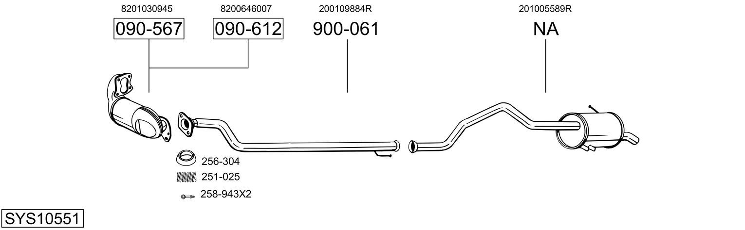 Układ wydechowy BOSAL SYS10551
