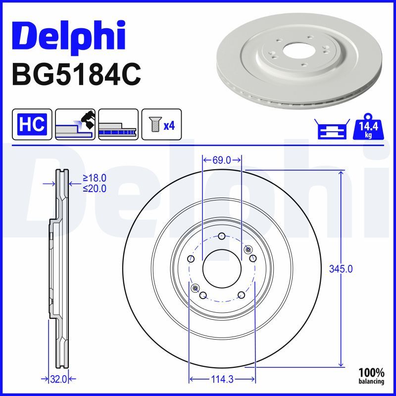 Disc frana DELPHI BG5184C