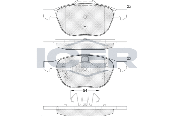 Zestaw klocków hamulcowych, hamulce tarczowe ICER 181617-203