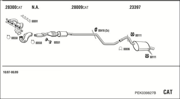 Układ wydechowy WALKER PEK039827B