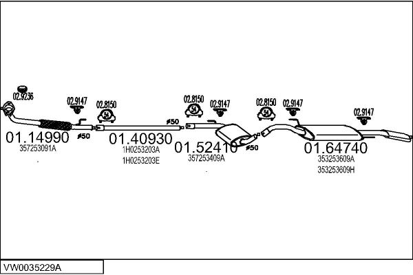 Układ wydechowy MTS VW0035229A001911
