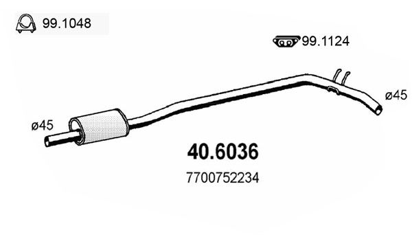Tłumik środkowy ASSO 40.6036