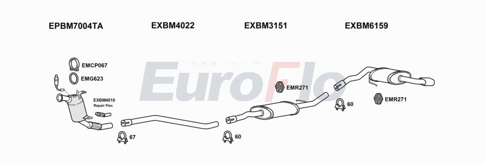 Układ wydechowy EUROFLO BM11820D1008B