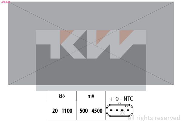 Czujnik, ciśnienie paliwa KW 480049