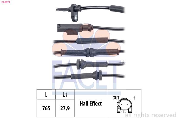 senzor,turatie roata FACET 21.0074