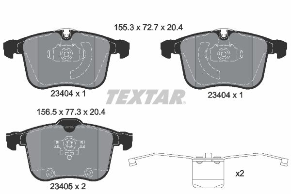 Sada brzdových platničiek kotúčovej brzdy TEXTAR 2340404