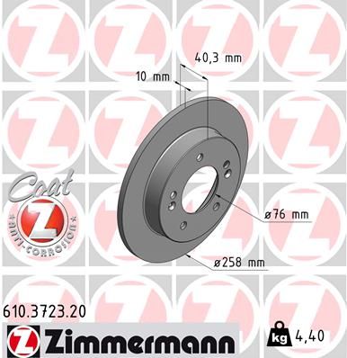 Brzdový kotouč ZIMMERMANN 610.3723.20