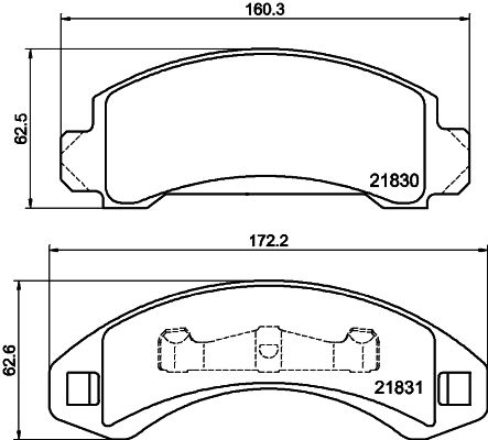 Zestaw klocków hamulcowych, hamulce tarczowe MINTEX MDB1786