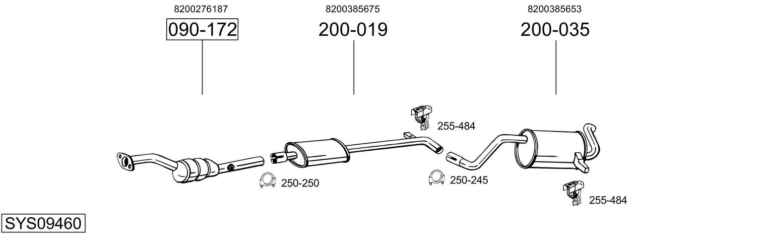 Układ wydechowy BOSAL SYS09460