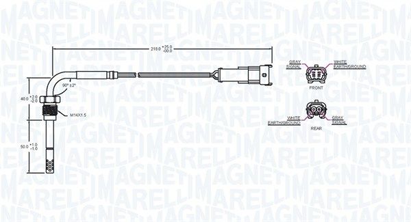Levně Čidlo, teplota výfukových plynů MAGNETI MARELLI 172000193010