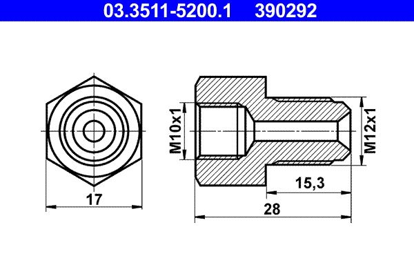 Adaptor, conducte frana ATE 03.3511-5200.1