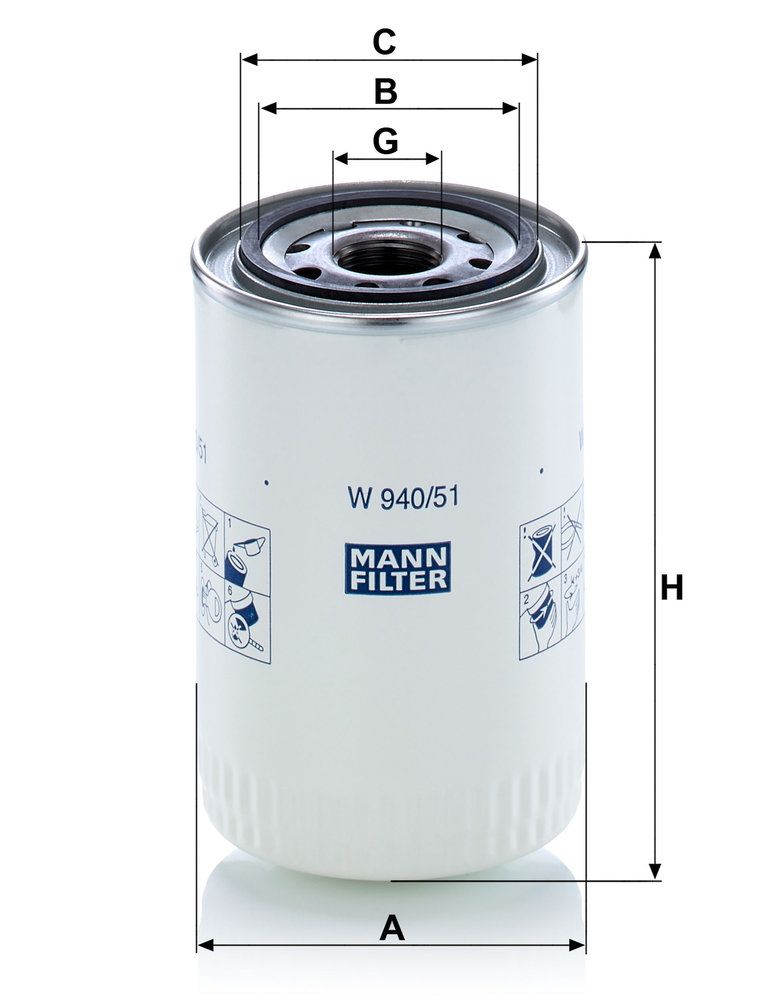 Levně Filtr, pracovní hydraulika MANN-FILTER W 940/51