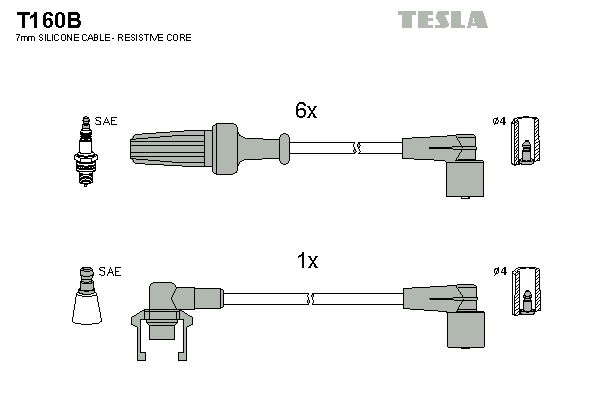 Zestaw przewodów zapłonowych TESLA T160B