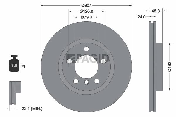 Tarcza hamulcowa PAGID 55756NC