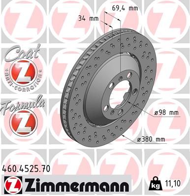 Brzdový kotouč ZIMMERMANN 460.4525.70