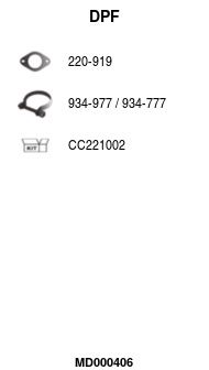Filtr sadzy / filtr cząstek stałych, układ wydechowy FA1 MD000406