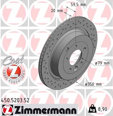 Tarcza hamulcowa ZIMMERMANN 450.5203.52