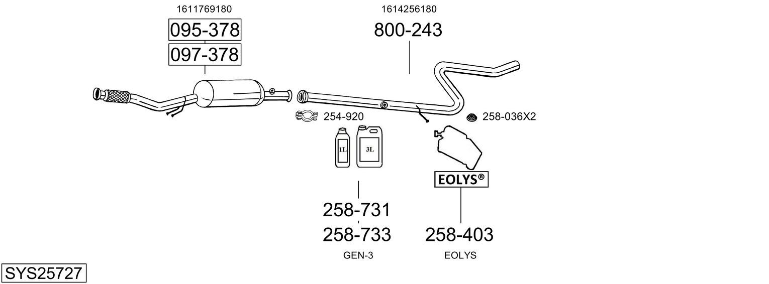 Układ wydechowy BOSAL SYS25727