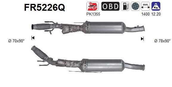 Filtr sadzy / filtr cząstek stałych, układ wydechowy AS FR5226Q