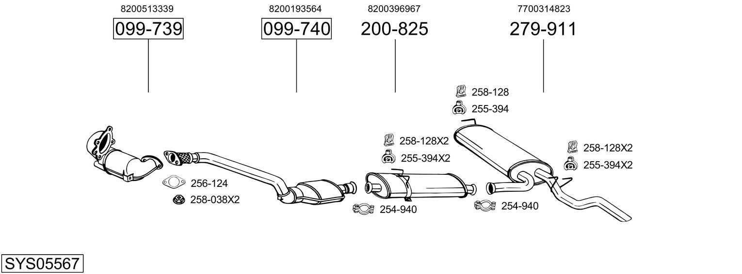 Układ wydechowy BOSAL SYS05567