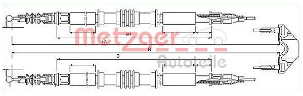 Cablu, frana de parcare METZGER 11.5858
