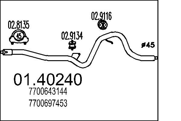 Rura wydechowa MTS 01.40240