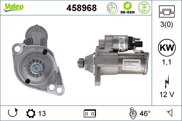 starter VALEO RE-GEN REMANUFACTURED STOP&START 458968