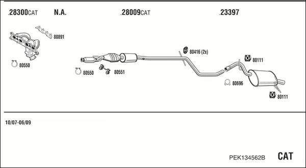 Układ wydechowy WALKER PEK134562B