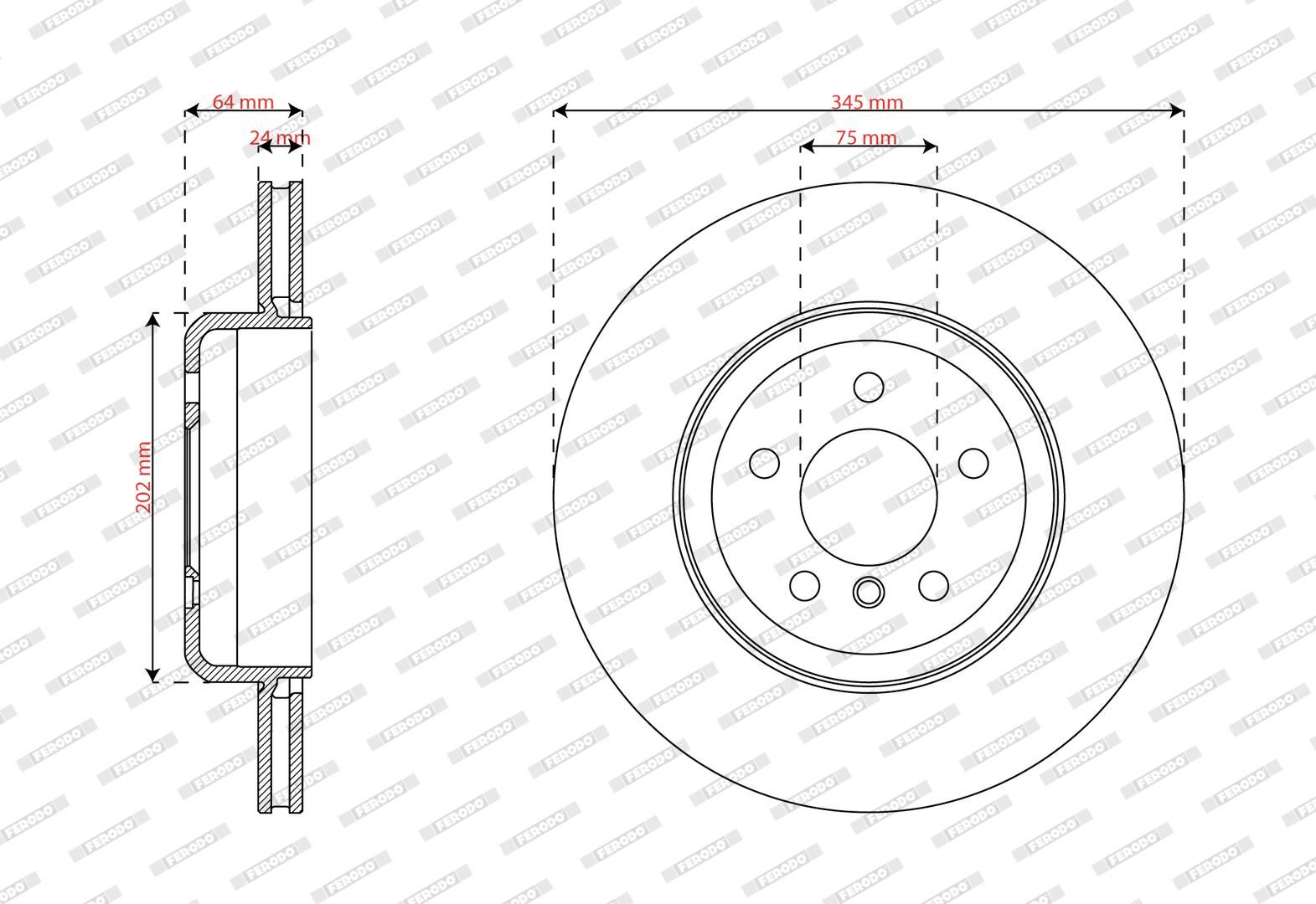 Disc frana FERODO PREMIER DDF2037C-1