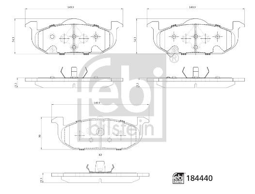 set placute frana,frana disc FEBI BILSTEIN 184440