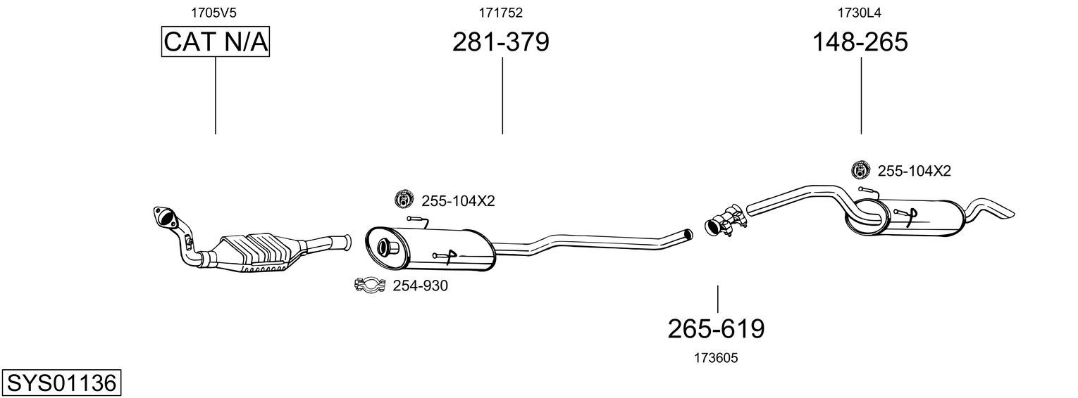 Układ wydechowy BOSAL SYS01136