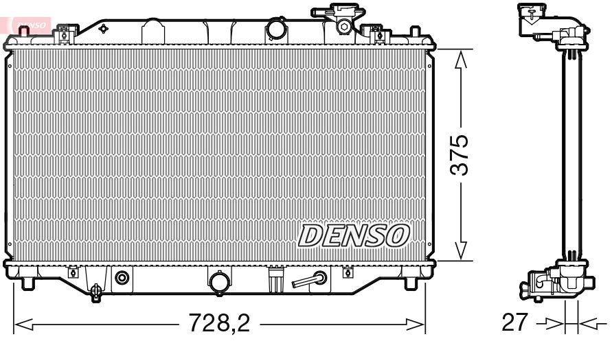 Radiator, racire motor DENSO DRM44044