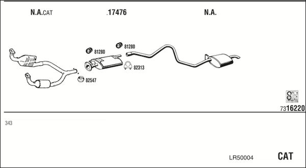 Układ wydechowy WALKER LR50004