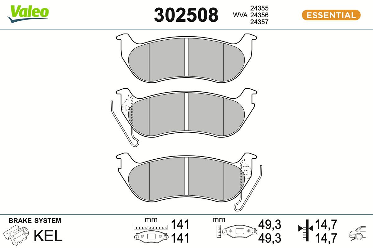 set placute frana,frana disc VALEO 302508